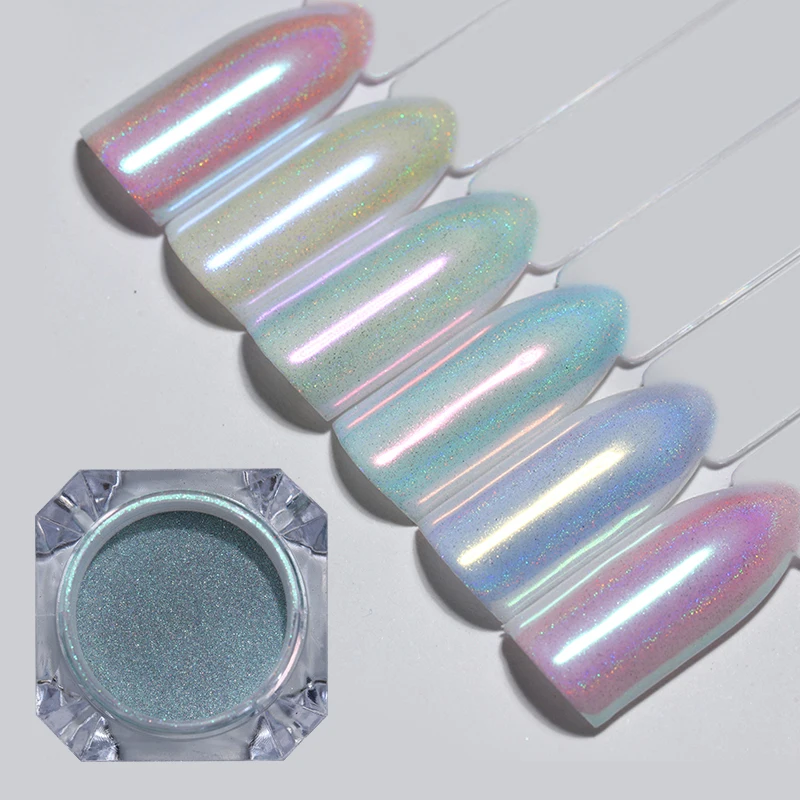 

Nail Glitter Powder Chameleon Mirror Holographic Shimmer Glitter Paillette Pigment Powder 0.5g For UV Gel Polish Decoration