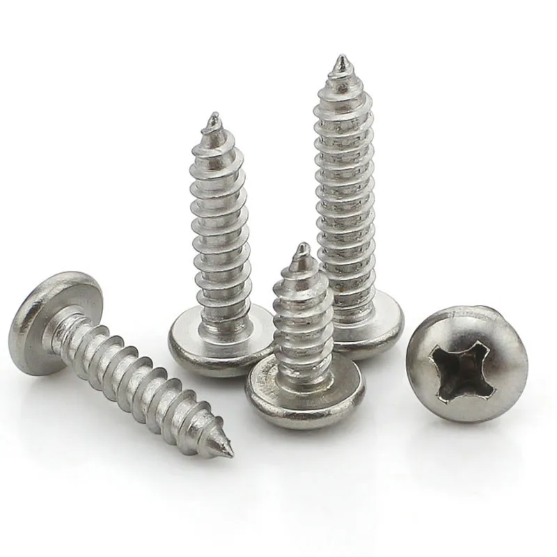 

30PCS-M4*10/14...60 GB845 Stainless Seel 304 Pan Head / Round Tapping Screws High Quality