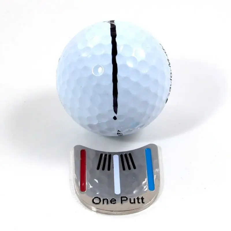 1PC One Putt Golf Ball Marker Magnetic Hat Clip Putting Alignment Aiming Tool ball mark drop golf ball marker