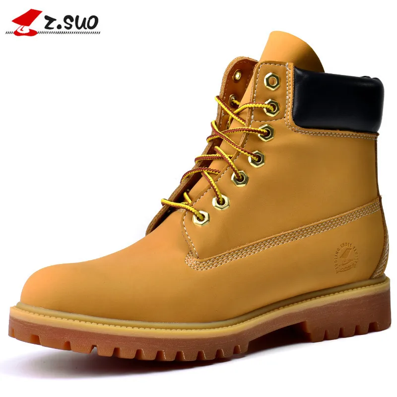 Мужские ботинки высокое качество Мужская зимняя обувь цвет желтый черный белый