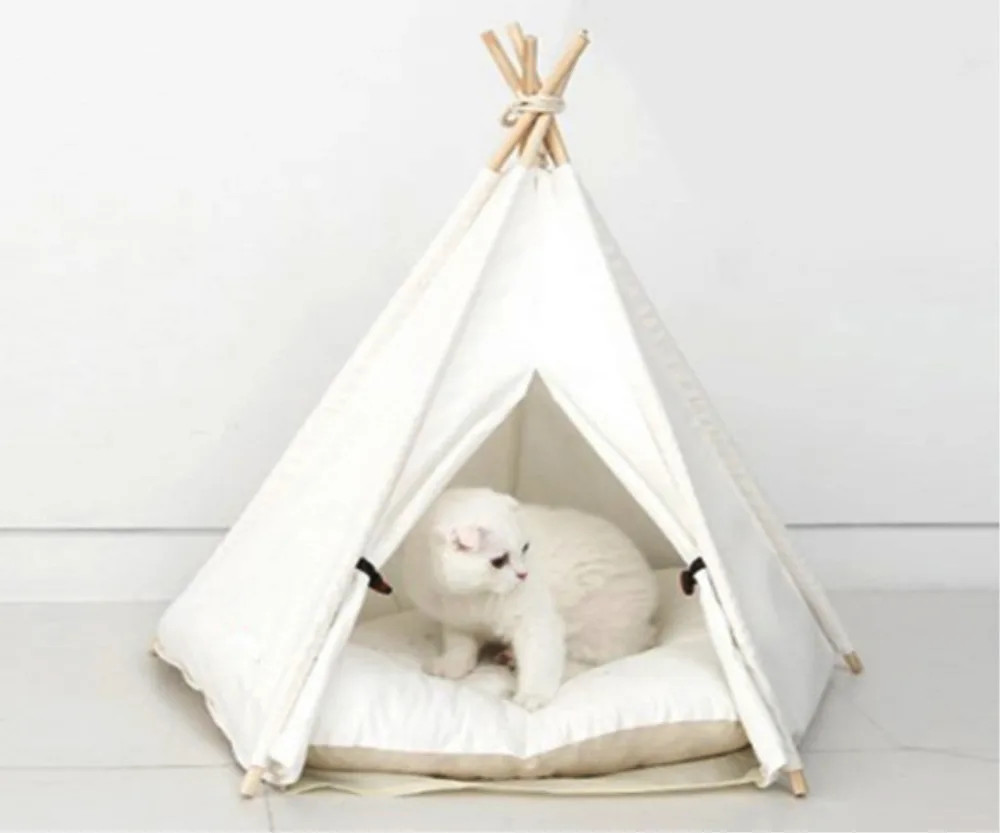 Dog Nest Pet Tent Small and Medium Canine Closed Tent Four Seasons General Pet House White Cushion Disassembled Granular Cotton