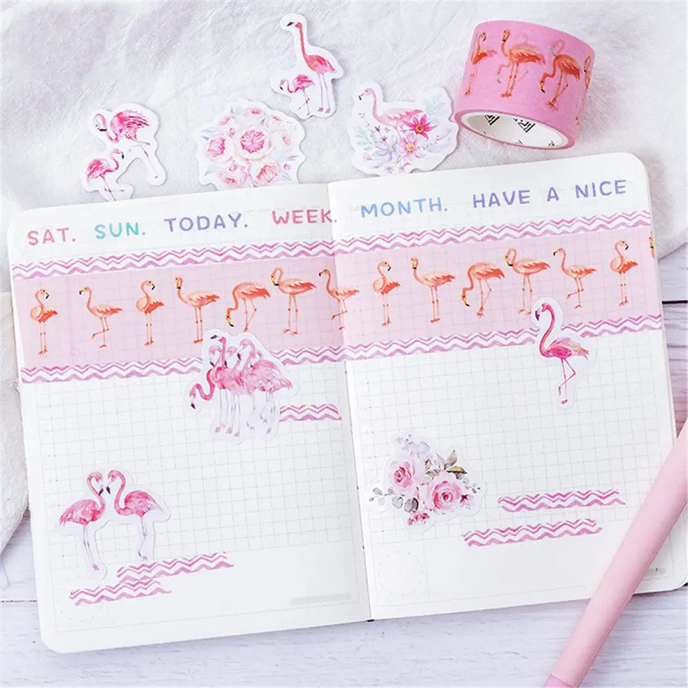 45 шт милые розовые наклейки с Фламинго Kawaii Schoool Канцтовары DIY Scarapbooking Jounal в альбом