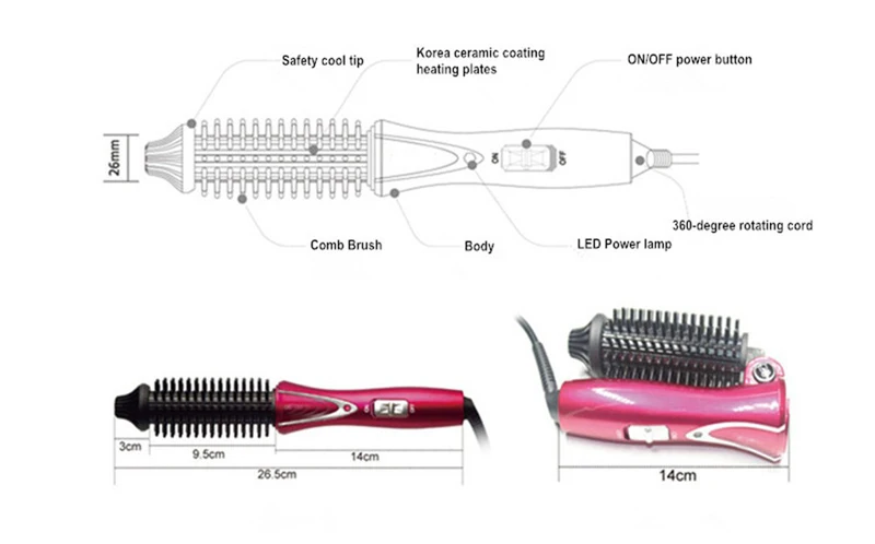 NewView брода щетка для волос Электрический многофункциональный бигуди щипцы