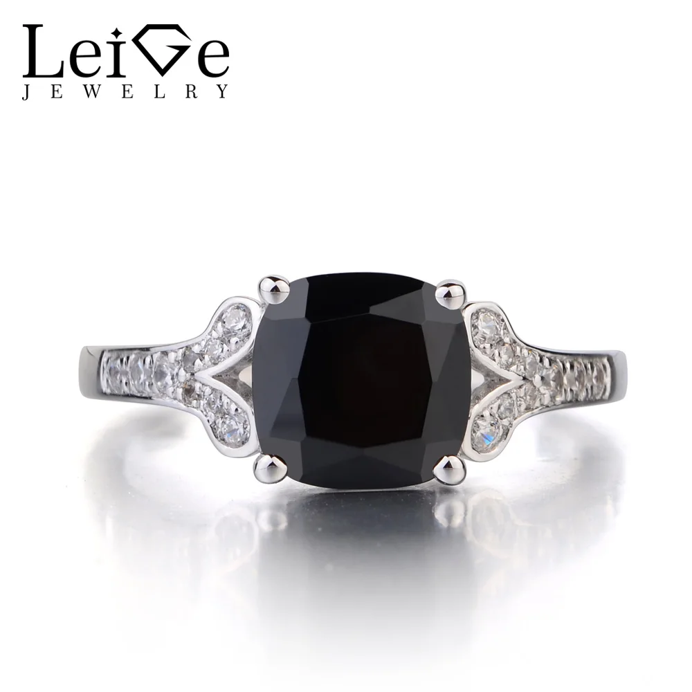 Лейдж ювелирные изделия из натуральной черной шпинели кольцо стерлингового серебра 925 Изысканные драгоценных камней Подушки с обещание Юб... Лейдж ювелирные изделия из натуральной черной шпинели кольцо стерлингового серебра 925 Изысканные драгоценных камней Подушки с обещание Юб...