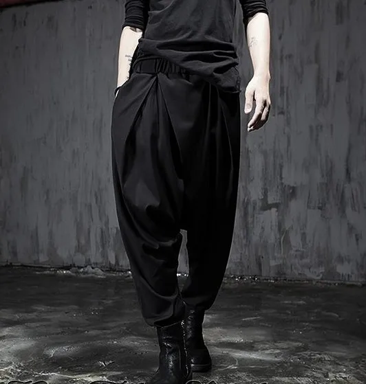 2017 New men's Autumn personality elastic waist novelty harem pants