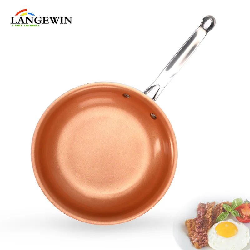 Beste Dikke Koperen non stick Keramische Coating Koekenpan Inductie Kookgerei Grill Oven Geschikt Bakplaat 10 Inches Koekenpan Voor Pannenkoek