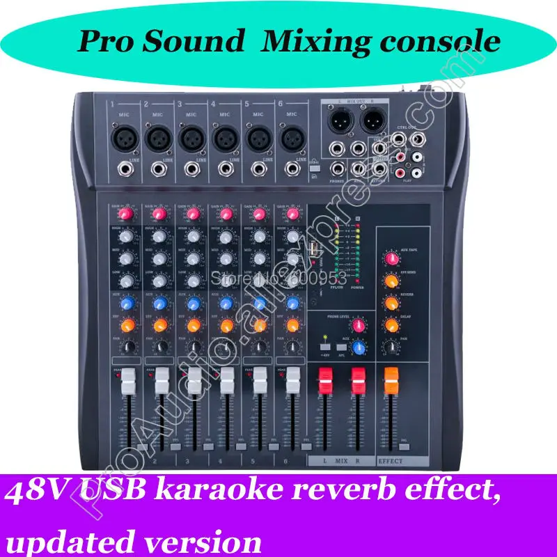 

Pro 6 Channel Mt60s-usb mixer karaoke ktv home Sound Mixing Console w/effects USB Interface New