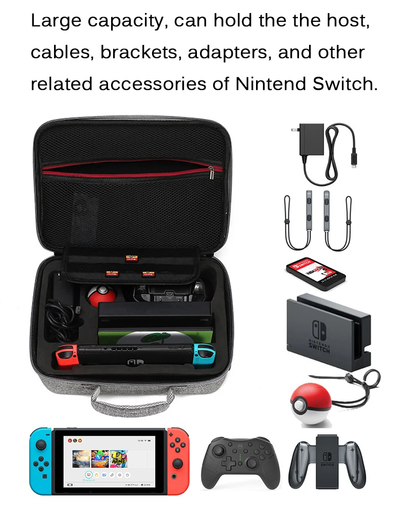 Сумка для хранения для игр, сумка для переноски, защитный чехол для Nintendo Switch NS Console Pokeball, аксессуары