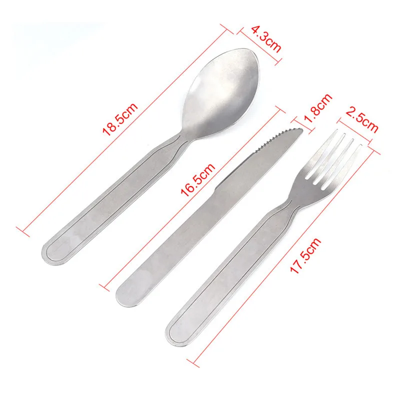 4 unids/set portátil Vajilla picnic al aire libre Utensilios set cuchara de acero inoxidable Tenedores cuchillo Vajilla camping viajar cubertería