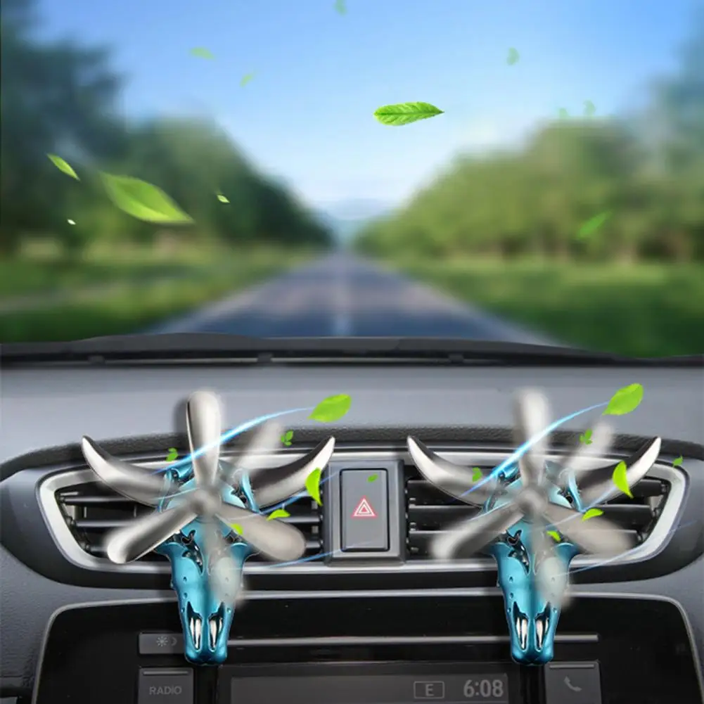 

Creative Bull Head Fan Car Air Vent Freshener Perfume Aroma Clip Diffuser Decor
