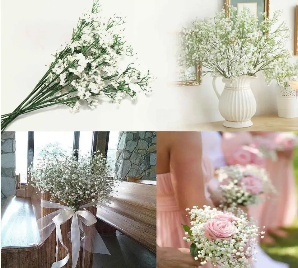 100 шт/партия Gypsophila шелковые детские дышащие Искусственные цветы из шелка завод для дома Свадебные украшения дома дешевые продажи