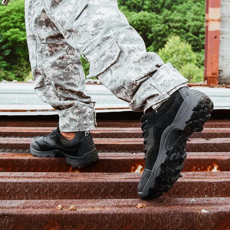Outdoor Men Hiking Shoes Tooling Breathable Tactical Combat Army Boots Desert Training Sneakers Anti-Slip Trekking Shoes