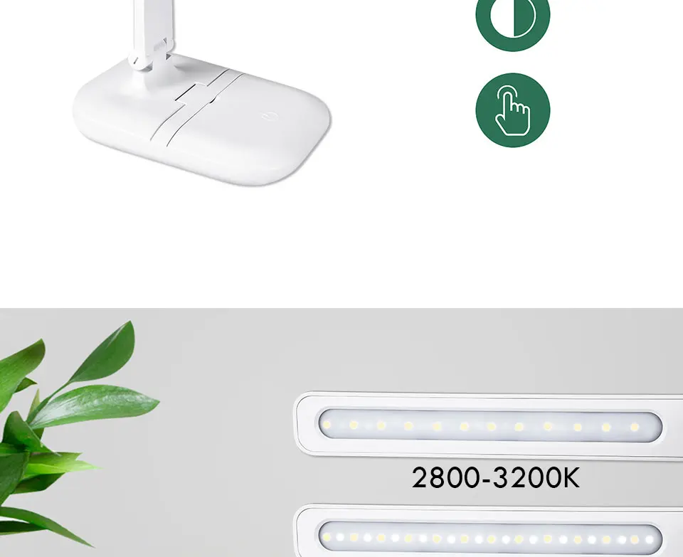 LED Desk Lamp Touch Dimmable USB Charge Eye Care Led Table Lamp Foldable Business Office Reading Study Light 3 Color Temperature