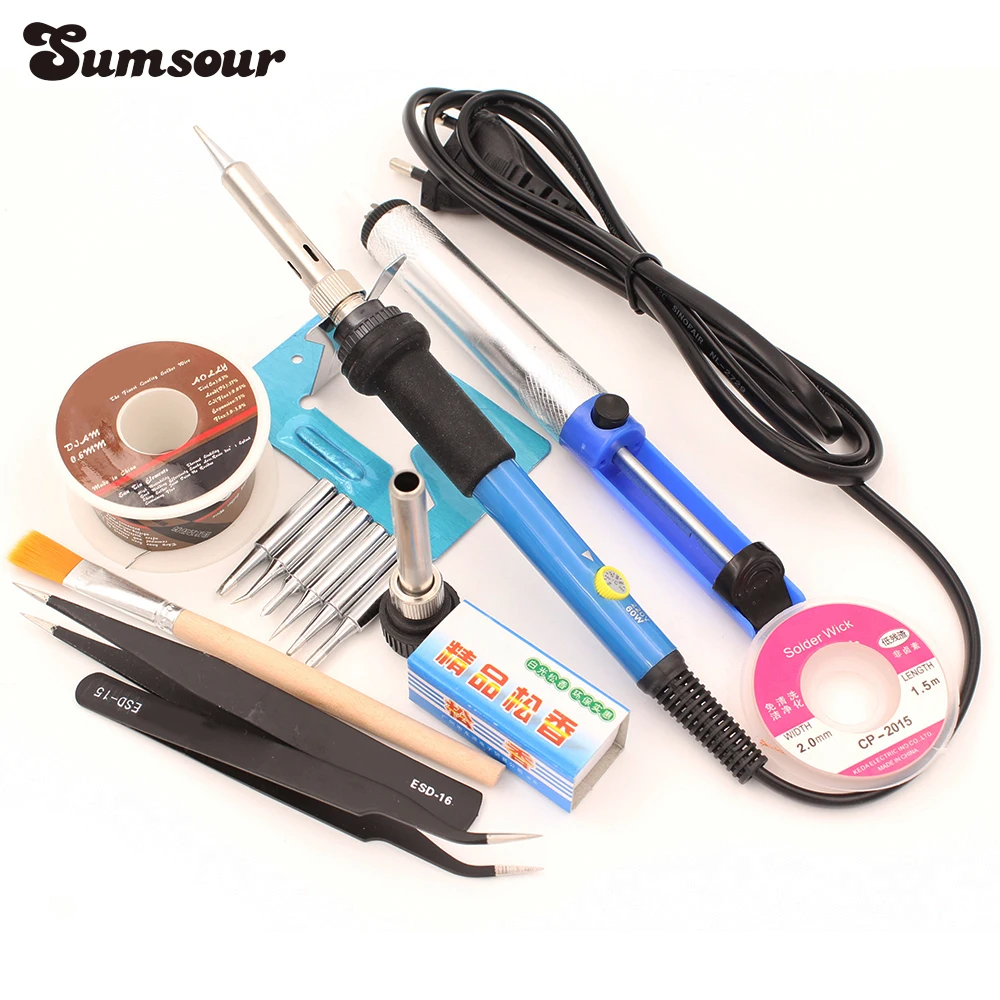 

110V 220V 60W Adjustable Temperature Electric Soldering Iron Solder Station With 6pcs Iron Tip SMD Welding Repair Tool Kit
