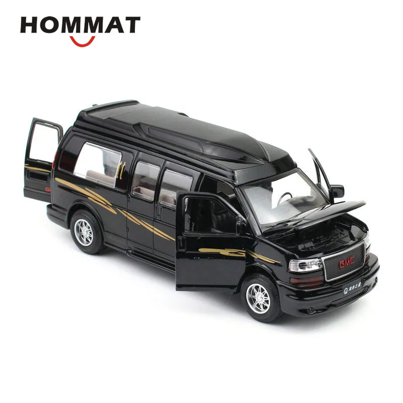 Модель автомобиля пассажирского фургона HOMMAT 1:32 GMC Savana модель литая из сплава