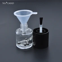 1 Набор для полировки ногтей пустая бутылка для ногтей DIY 10 мл пустые бутылки для жидкостей с воронкой и бусинами для смешивания ногтей