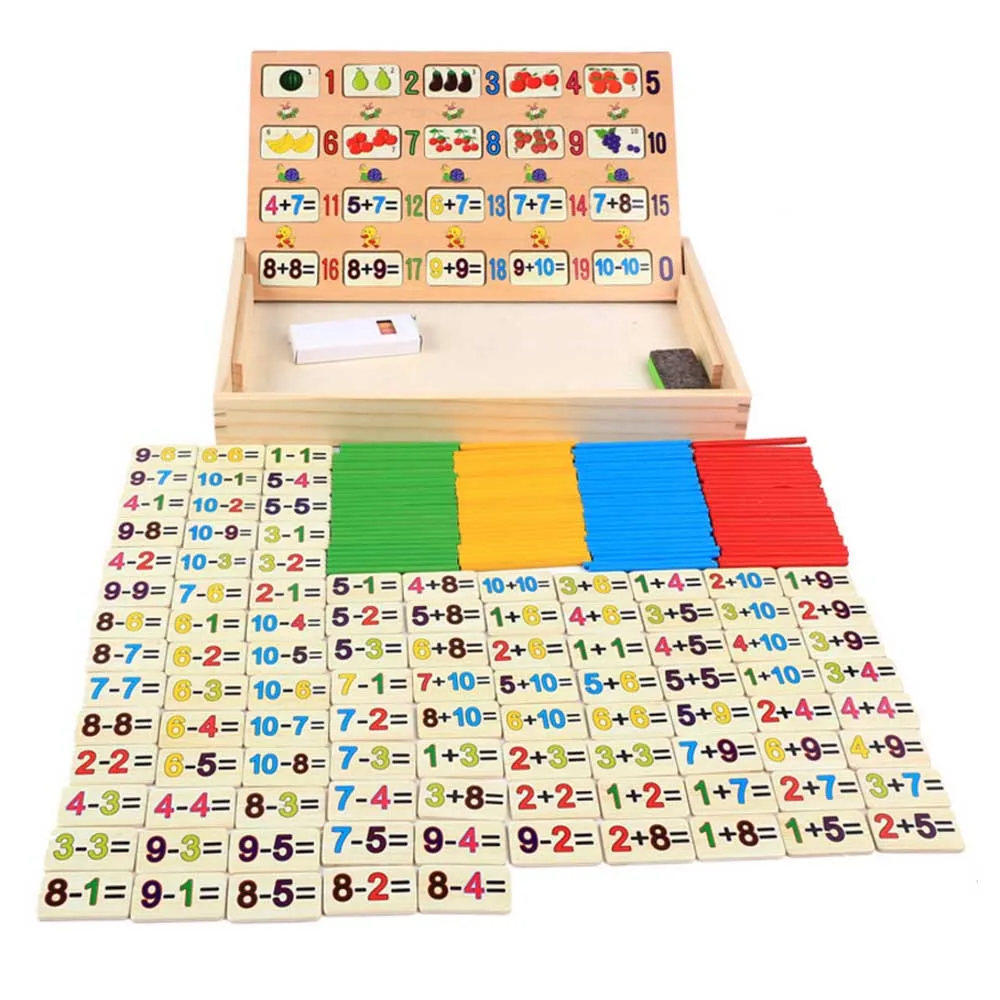  Montessori Math Toy Wooden Fruit Number Math Game Sticks Educational Toy Puzzle Learning Teaching A - 32960104601