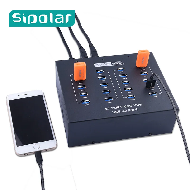 Sipolar USB Charging hub 20 Port USB 3.0 Hub with Built-in power supply for Huawei iPhone Apple iPad Samsung Sony HTC& More Sipolar USB Charging hub 20 Port USB 3.0 Hub with Built-in power supply for Huawei iPhone Apple iPad Samsung Sony HTC& More