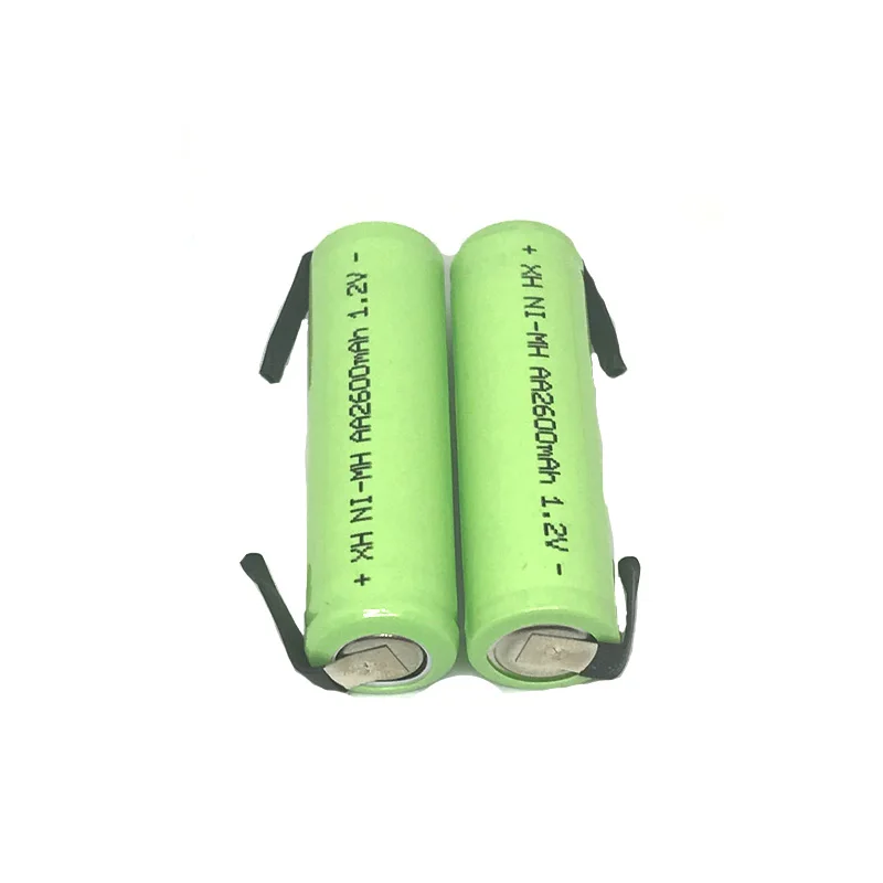 1,2 V 2600mah 2A Ni-MH AA Аккумуляторная батарея с вкладками для Электробритва Philips, зубная щетка AA батарея