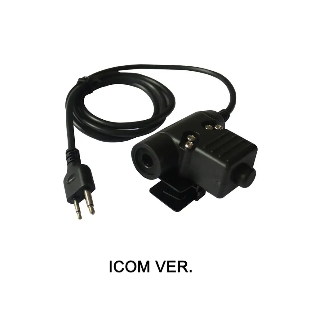 U94 штекер PTT для KENWOOD/ICOM/Mobile/MIDLAND/Motorola Talkabout 1 PIN/2PIN тактическая гарнитура военный адаптер - Цвет: ICOM VER
