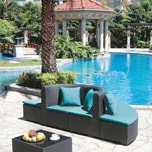 Горячая гарантия торговли Роскошная эксклюзивная мебель современный полиэтиленовый плетеный диван