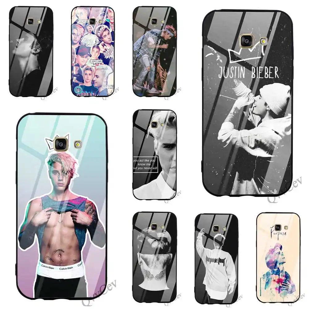 Hybrid Justin Bieber Tempered Glass Phone Cover for Samsung S9 Case S7 Edge Note 8 9 Galaxy S8 Plus S10 Cases