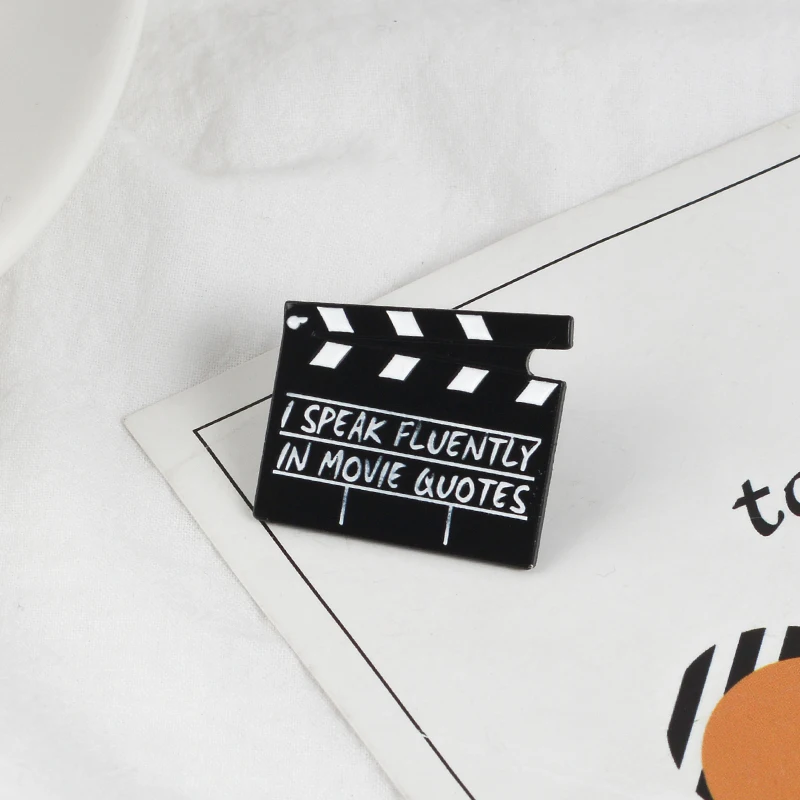 

Clapperboard Brooch Enamel Pin Badges Lapel Pin Film Clapper Board Brooches Pins Buckle Jewelry Gift for men women Movie Lovers