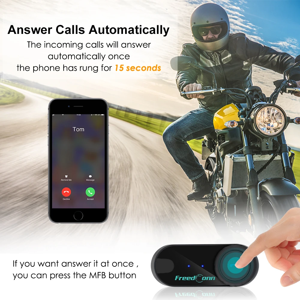 Bluetooth Интерком FreedConn для мотоцикла дальность 800 м FM радио ЖК экран|Наушники шлемов|