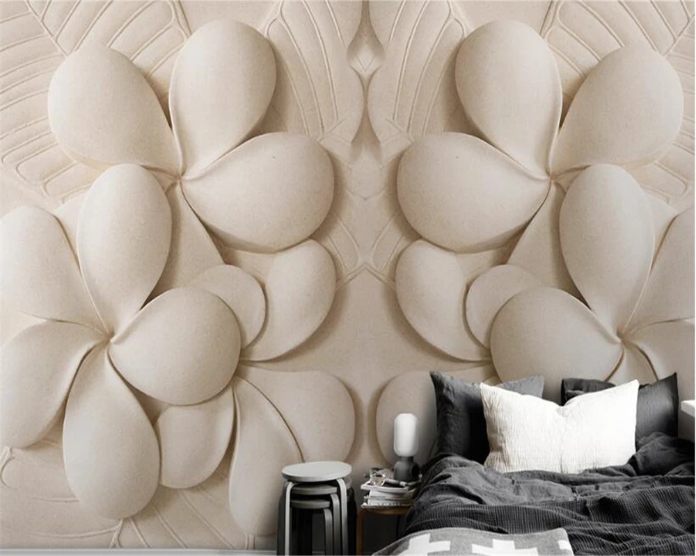 

beibehang deco muralCustom Vinyl wall embossed warm flower wallpaper now stickers wallpaper background decorative mural wall 3 d