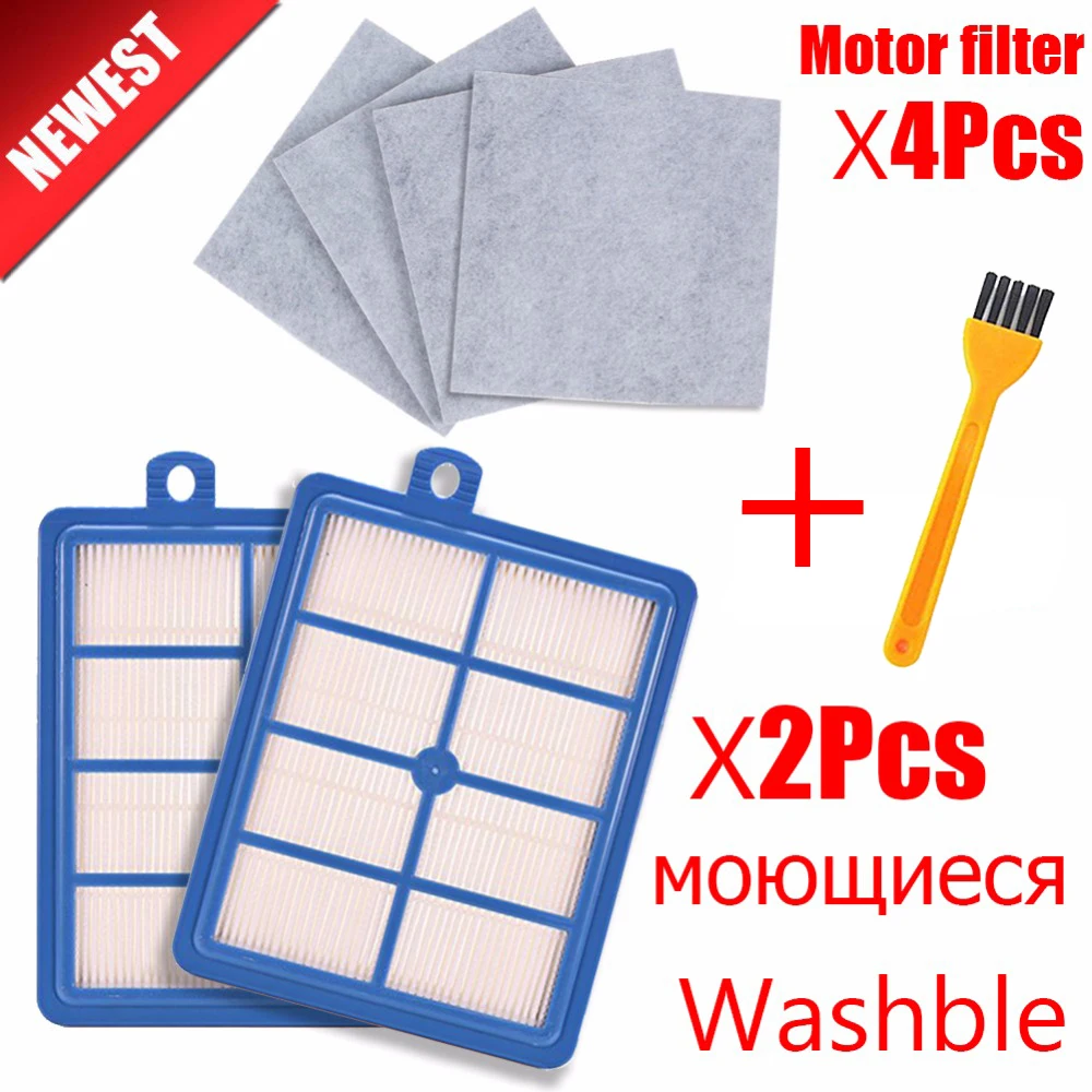 2 pièces filtres Hepa lavable H12, H13 + 4 pièces filtre coton moteur ...