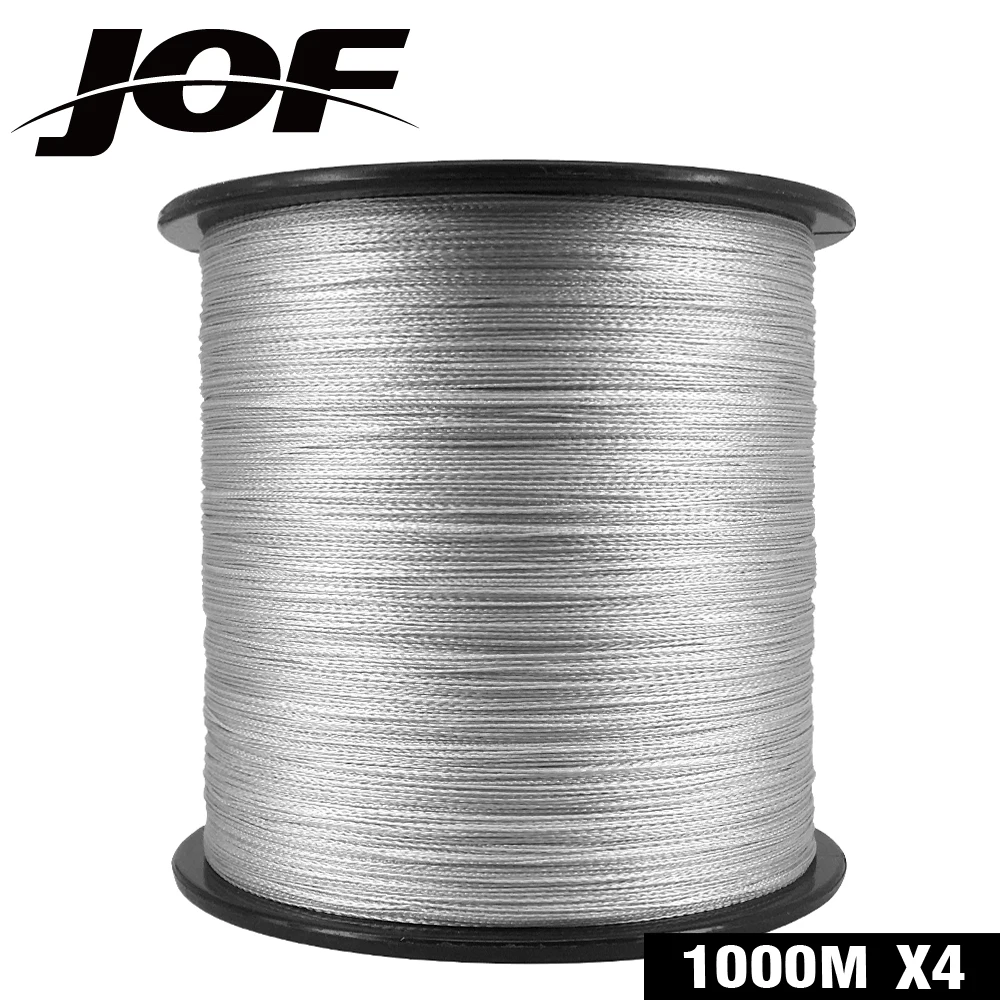 JOF خيط صنارة الصيد رمادي PE 100 متر 150 متر 300 متر 500 متر 1000 متر 4 السواحل Pesca ينسج مضفر الكارب خيط صنارة الصيد 10LB-82LB