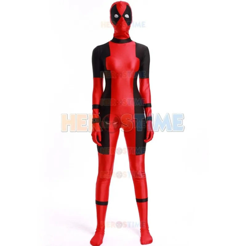 

High Quality Womens Deadpool Costumes Women Superhero Cosplay Costume Lady Spandex Costume Female Zentai Deadpool Full Bodysuit