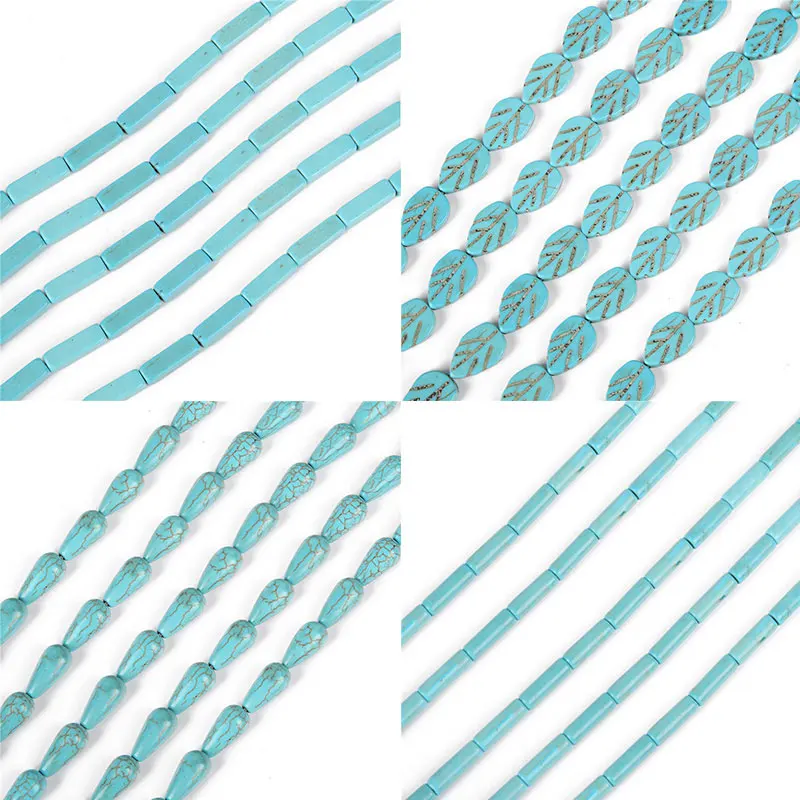 

Natural Blue Turquoises Angelite Stone Beads Loose Spacer Beads For Jewelry Making DIY Bracelets Necklace 4/7/9mm 15" Strand