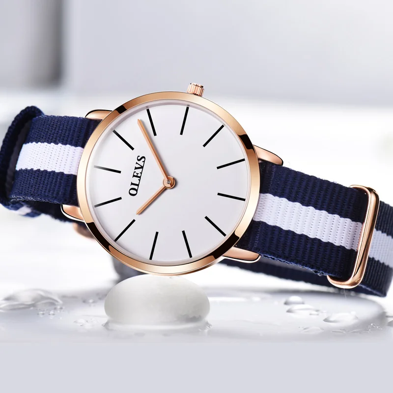 

Women's fashion leisure ultra-thin waterproof nylon top luxury brand watches, quartz simple gifts necessary original ms see cloc