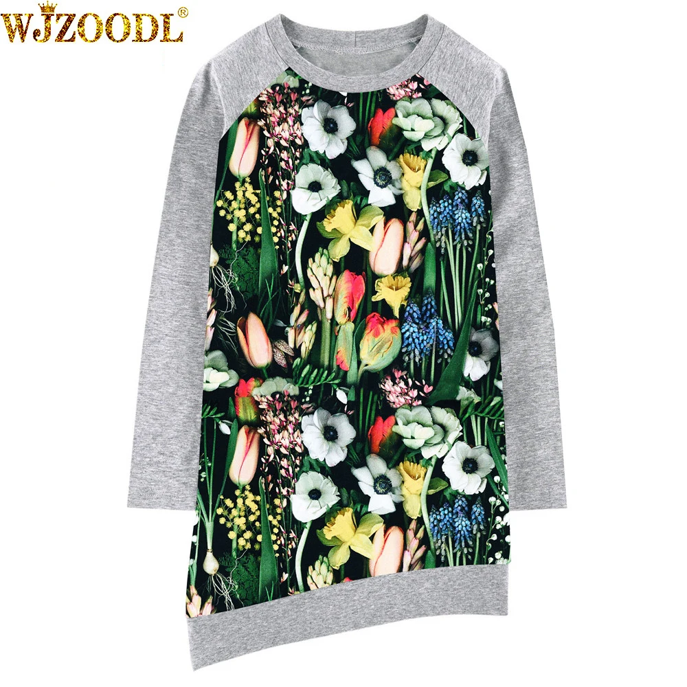 

girls dress Long sleeve Girl clothing flowers nice Fashion Kids Baby Dresses bibs Print Children Dress Designer Kids Clothes