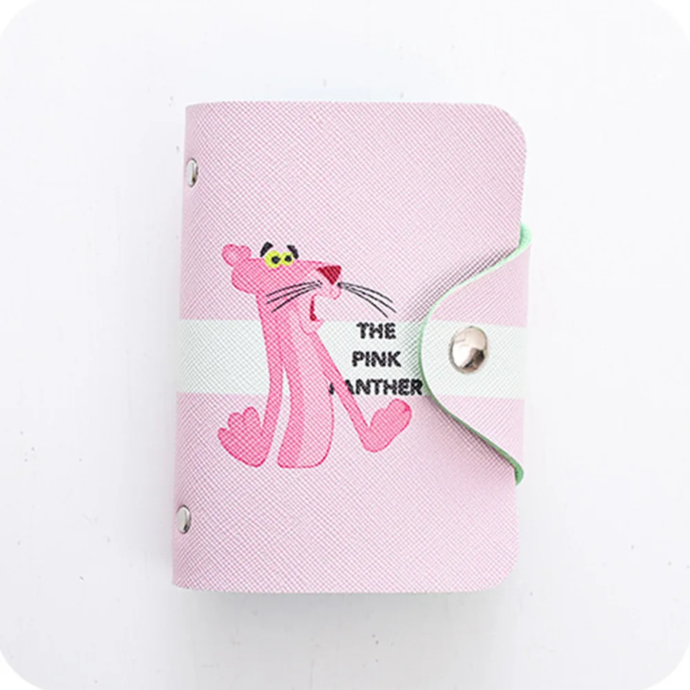 Cute Women Business Card Holder Case Book Cartoon Leather Bank Credit Card Clip Wallet Cardholder Flamingo ID Card Bag 20 Bits - Цвет: 04