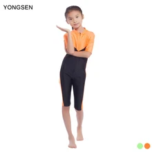 YONGSEN Muslim Swimwear Girls Modest Patchwork Full Cover Swimsuit Islamic Islam Swimming Wear Bathing Suit Burkinis