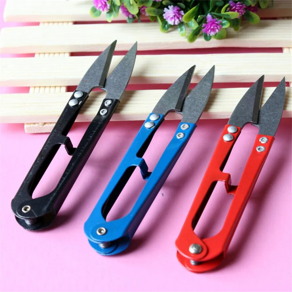 

1Pcs U-shaped Mini Scissors For Fishing Sewing Scissors Stitch Repair line Scissors Fish Use Scissors Fishing line Cutter Tools