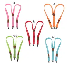 Мужские Универсальные светодиодные полосы с подтяжками y-образная карамельный цвет регулируемые брюки для бега для верховой езды подтяжки сильный зажим вечерние принадлежности