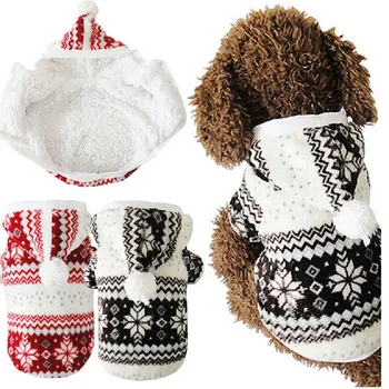 Hot Selling Soft Winter Warm Pet Clothes Cozy Snowflake Dog Costume Clothing Jacket Teddy Hoodie Coat