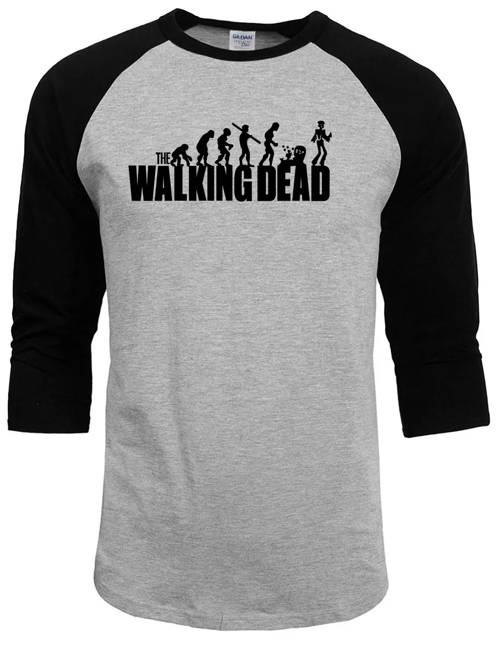 

2019 new the walking dead T-shirt Mens Summer Autumn Print 100% Cotton Men t shirt Casual Brand Clothing Tops Tees Raglan Sleeve