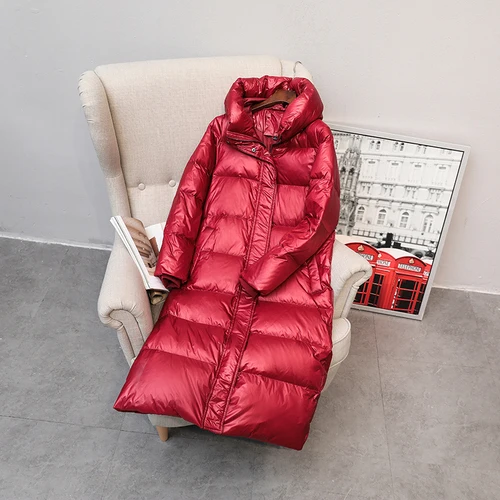 KMETRAM женский пуховик зимняя куртка женская одежда корейское длинное пальто женские пуховики парки Chaqueta Mujer MY3260 - Цвет: wine red