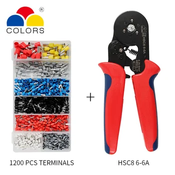 

Adjustable Terminal Crimping Pliers Automatic Cable Wire Stripper Stripping Crimper Tool with 1200 Terminals Kit