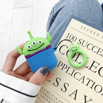 

3D Cute Cartoon Toy Story Alien Shockproof Headphone Cases For Apple Airpods 1 2 Silicone Protection Earphone Cover Accessories