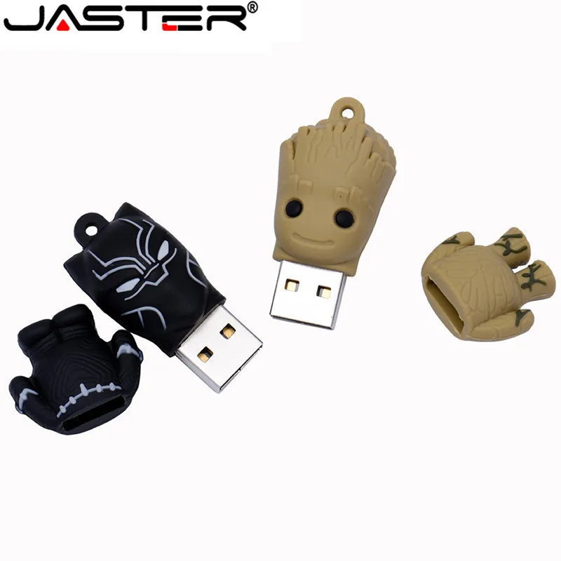 JASTER Marvel Comics Черная пантера Дэдпул USB 2,0 флеш-накопитель Миньоны карта памяти Флешка 4 ГБ 16 ГБ 32 ГБ 64 ГБ подарок