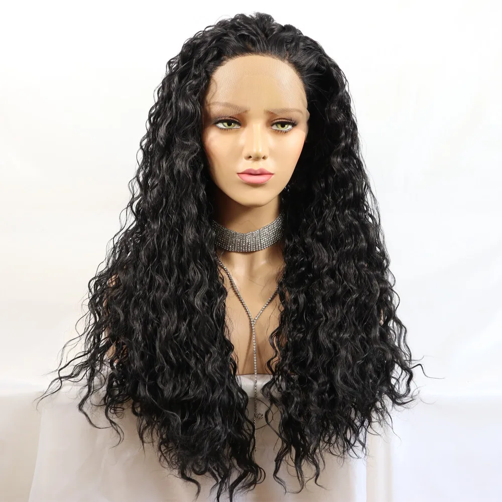 Marquesha Aparência Natural Preto Solto Curly Resistente