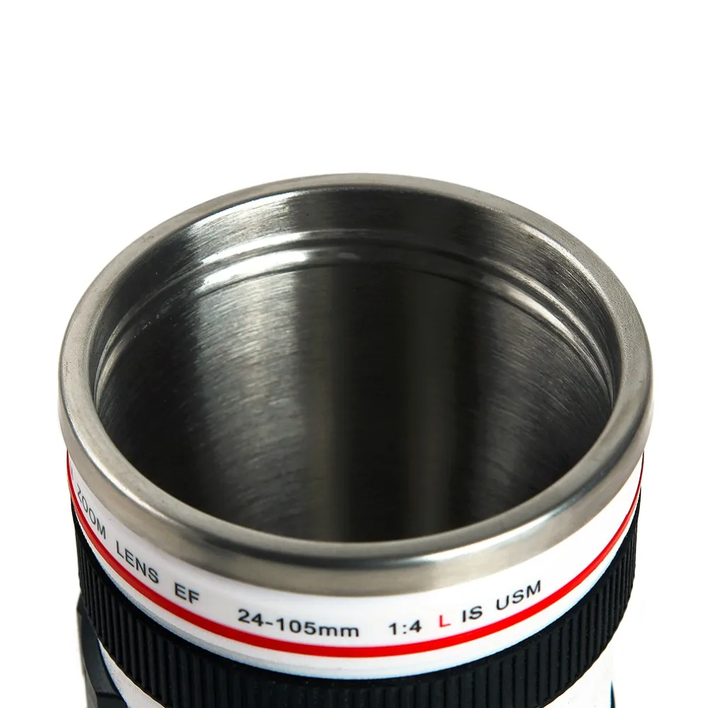 Hot OUTAD 24-105mm Camera Lens Shape Cups Coffee Mug Tea Travel Mug Stainless Steel Vacuum Flasks Camera Lens Cups And Mugs