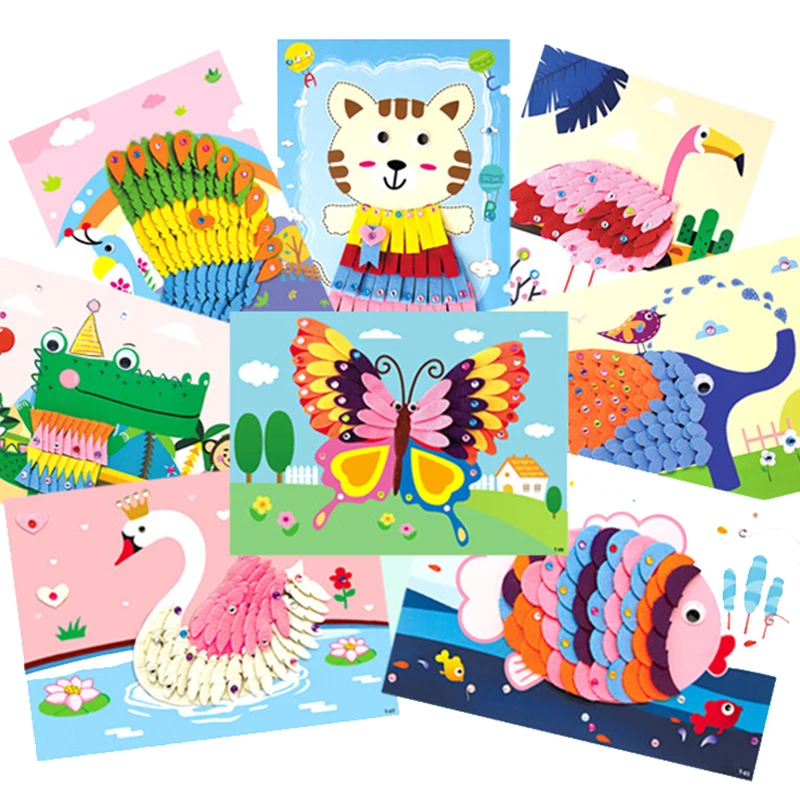 2022 New 3D Diy Crafts Toys For Children Felt Paper Girl Gift Handicraft Kindergarten Material Arts And Crafts Kids Baby Toy