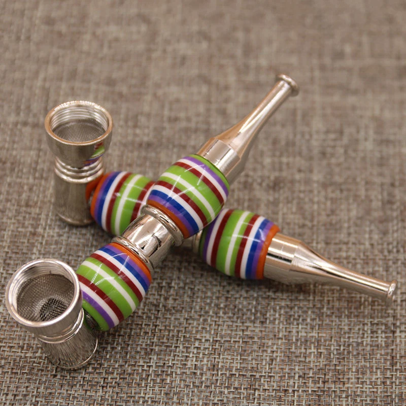 

Fashion Portable Pipes Metal Tobacco Pipe Removable Smoking Pipe Filter Herb Creative Mouthpiece Cigarette Holder Narguile