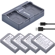 4Pcs PS-BLS5 BLS-5 BLS-50 Batteries+USB Dual Charger for Olympus PEN E-PL2 E-PL5 E-PM2 Stylus 1 1s OM-D E-M10 Mark II Camera